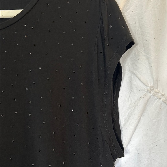 Calvin Klein Women's Black Short Sleeve Sparkle Tee -Size XL - Picture 4 of 7